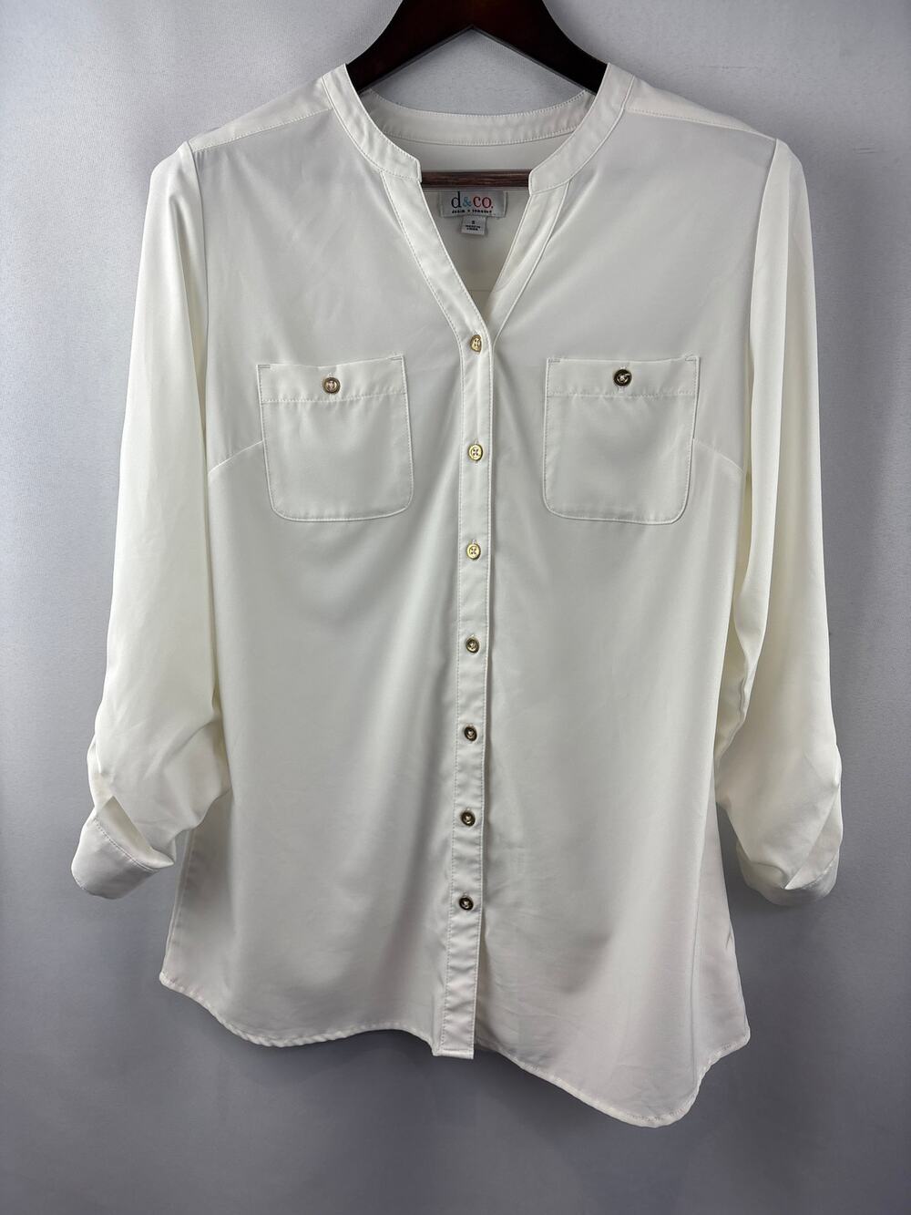 Women’s D&Co. Small White Button Up Blouse